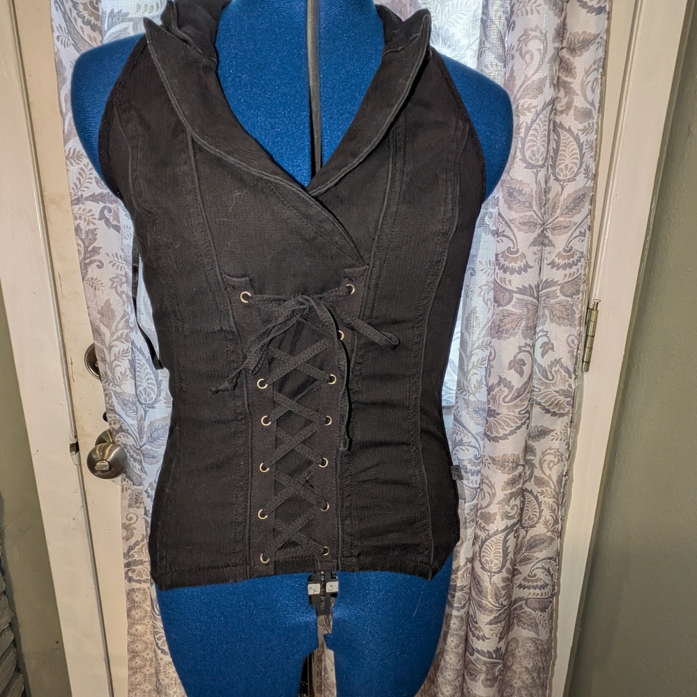 Tripp NYC Black Corset Vest
